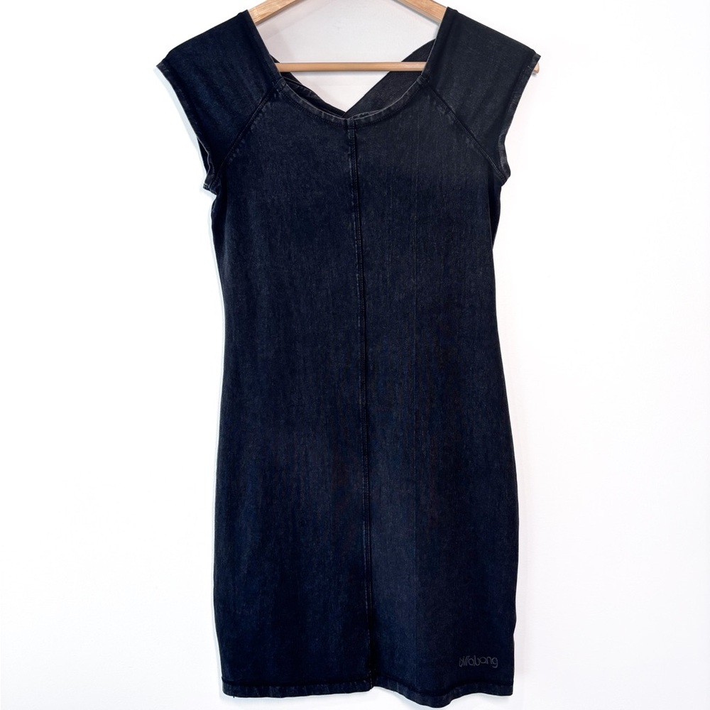Billabong Designer’s Closet Rare Washed Black Sleeveless Crisscross Mini Dress M
